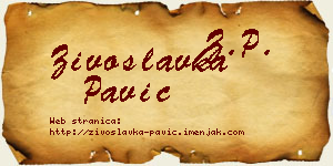 Živoslavka Pavić vizit kartica